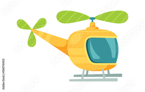 Cartoon toy helicopter vector illustration