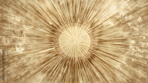Abstract sunburst design in vintage sepia tones for retro look, burst, vintage. Sunburst. Illustration