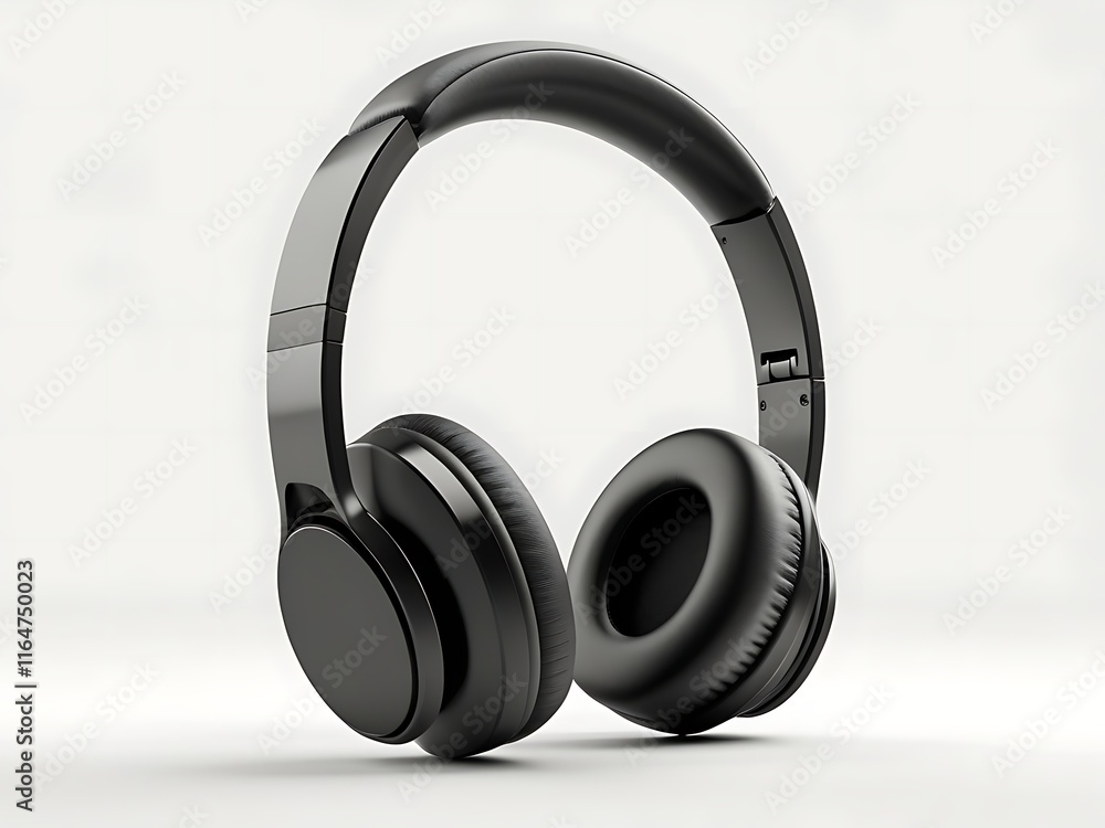 Black Over Ear Headphones Modern Design Audio Device Black Over Ear Headphones Modern Design Audio Device
