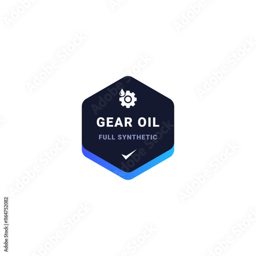 Full Synthetic oil label vector isolated in flat style. Full Synthetic oil icon for apps, websites, product packaging design element and more.