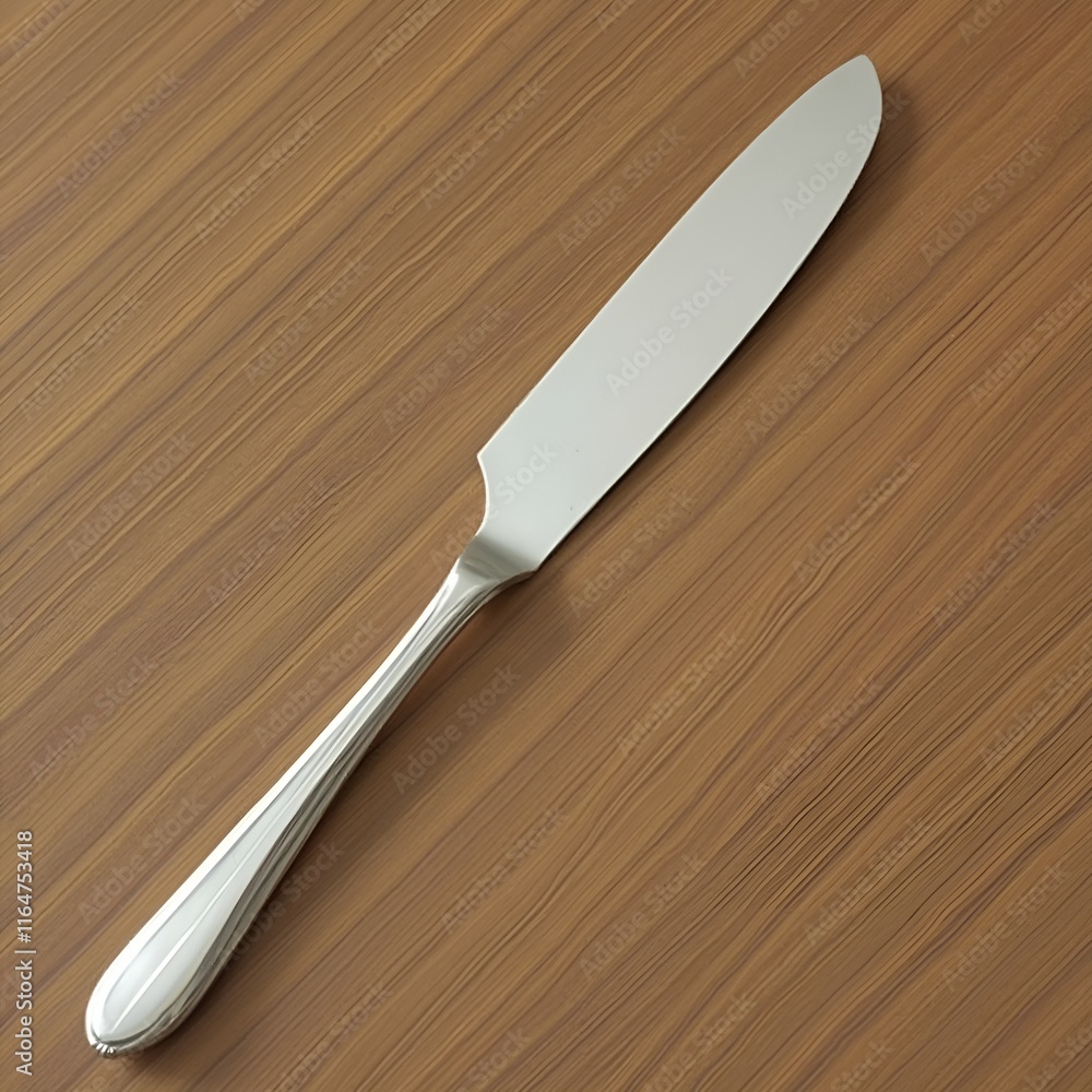Butter knife on a wooden table Butter knife on a wooden table