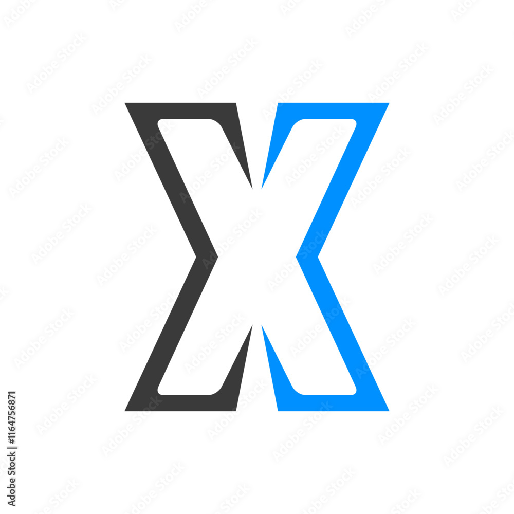 the logo consists of the letter X or double sigma. Abstract, outline and elegant. the logo consists of the letter X or double sigma. Abstract, outline and elegant.