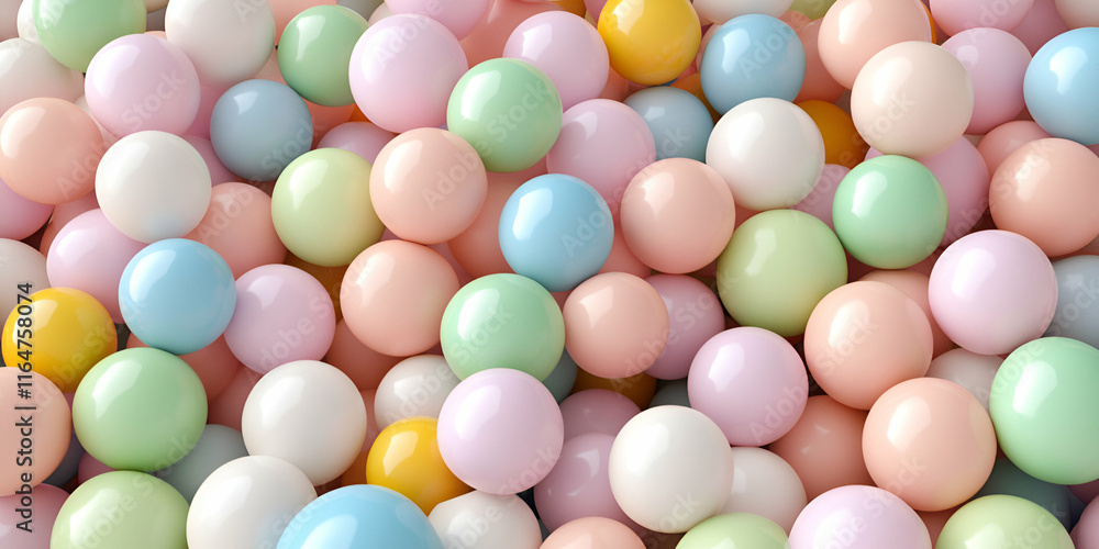 Pastel Spheres, A Colorful Collection of Smooth, Shiny Balls, Delightfully Arranged in a Pleasing Pattern Pastel Spheres, A Colorful Collection of Smooth, Shiny Balls, Delightfully Arranged in a Pleasing Pattern