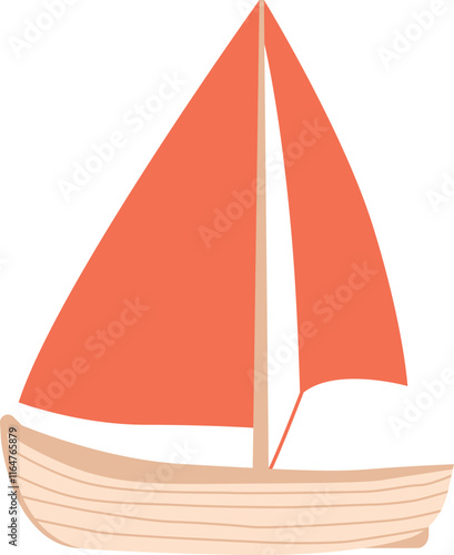 Cute baby toy sailboat vector illustration