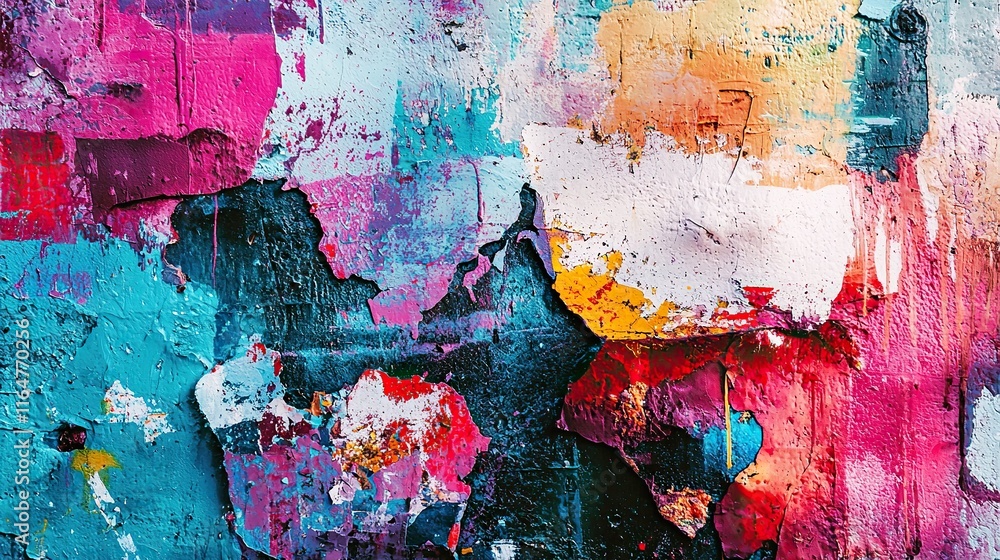 Fototapeta premium Vibrant layers of textured paper create a mesmerizing gradient pattern