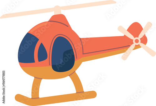 Cute baby toy helicopter vector illustration