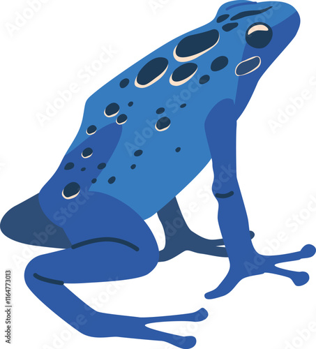 Blue frog unique features vector illustration