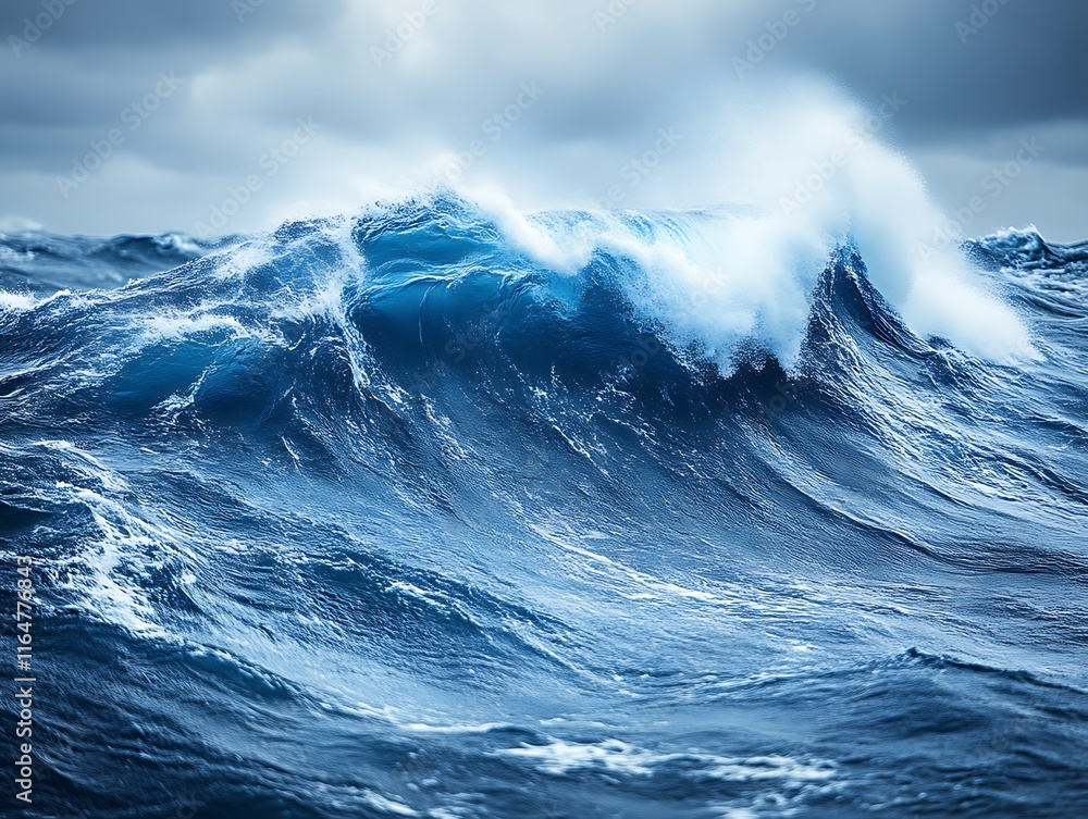 Majestic Ocean Wave Crushing Under Stormy Skies Majestic Ocean Wave Crushing Under Stormy Skies