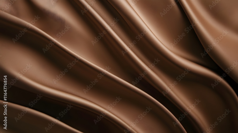 Fototapeta premium Smooth Brown Fabric Draped in Elegant Waves