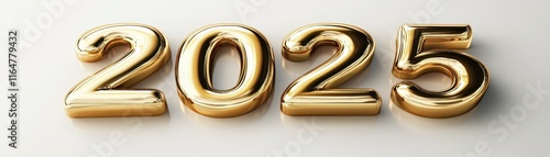 Golden Numerals Representing the Year Two Thousand Twenty Five