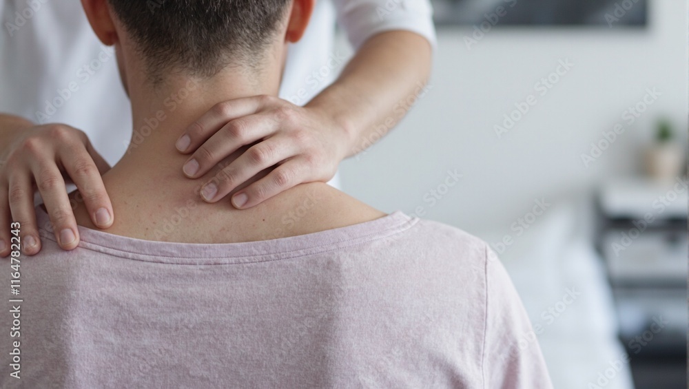 Chiropractor adjusting patient in clinic setting Chiropractor adjusting patient in clinic setting