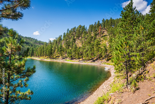 Pactola Lake is the largest and deepest reservoir in the Black Hills National Forest, boasting 14 miles of shoreline and 150 foot depths on 800 acres. photo