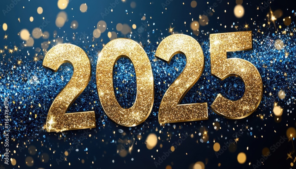 Glittering Gold Two Thousand Twenty Five New Year Glittering Gold Two Thousand Twenty Five New Year