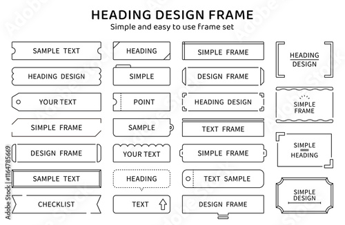 シンプル　フレーム　枠　セット　線　飾り　装飾　見出し　あしらい　デザイン　素材　飾り罫　イラスト