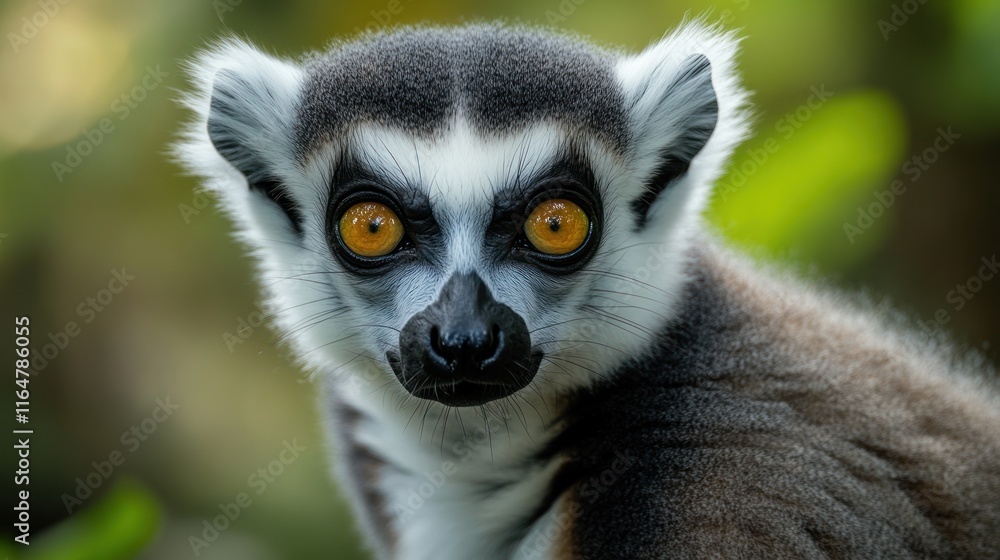 Obraz premium Ring-tailed Lemur Portrait: A Close Encounter with Wildlife