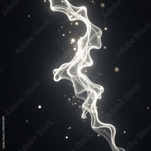 Shimmering monochrome flame; seamless loop, abstract energy , video, dreamlike, photo photo