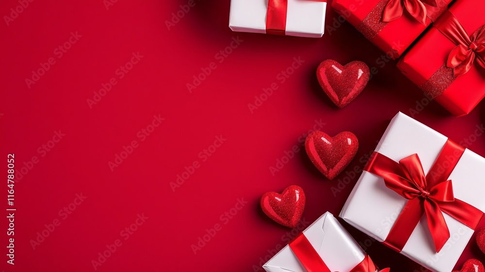 Valentine's Day Gifts and Hearts Romantic Celebration Festive Red and White Intimate Setting Love and Affection Valentine's Day Gifts and Hearts Romantic Celebration Festive Red and White Intimate Setting Love and Affection