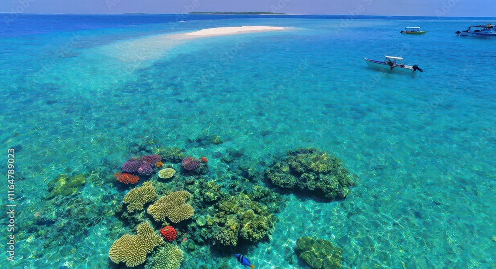 Fototapeta premium Aerial View of Stunning Coral Reefs .