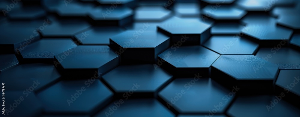 Abstract Hexagonal Pattern Dark Blue Background Abstract Hexagonal Pattern Dark Blue Background