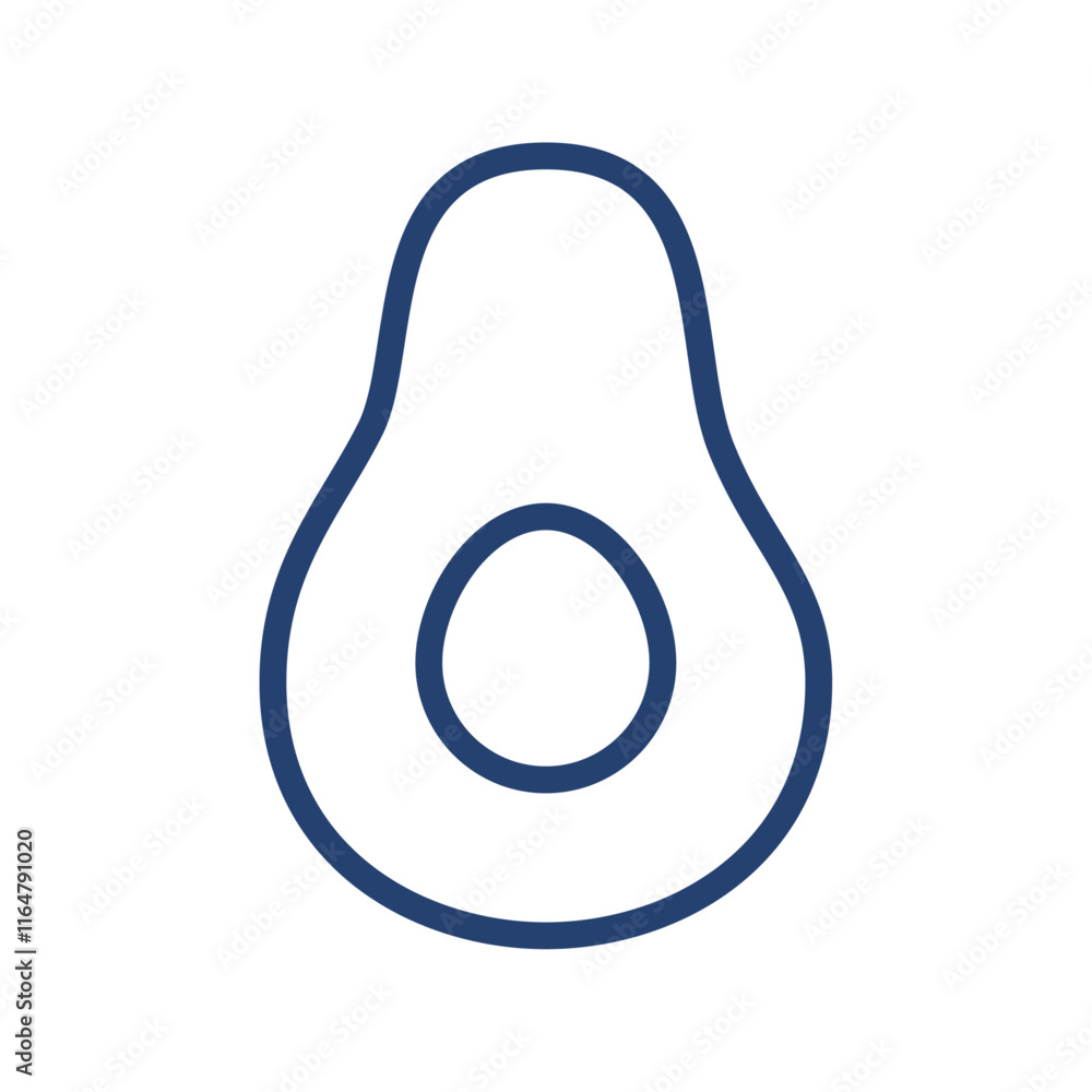Avocado icon Outline icon sign Avocado icon Outline icon sign