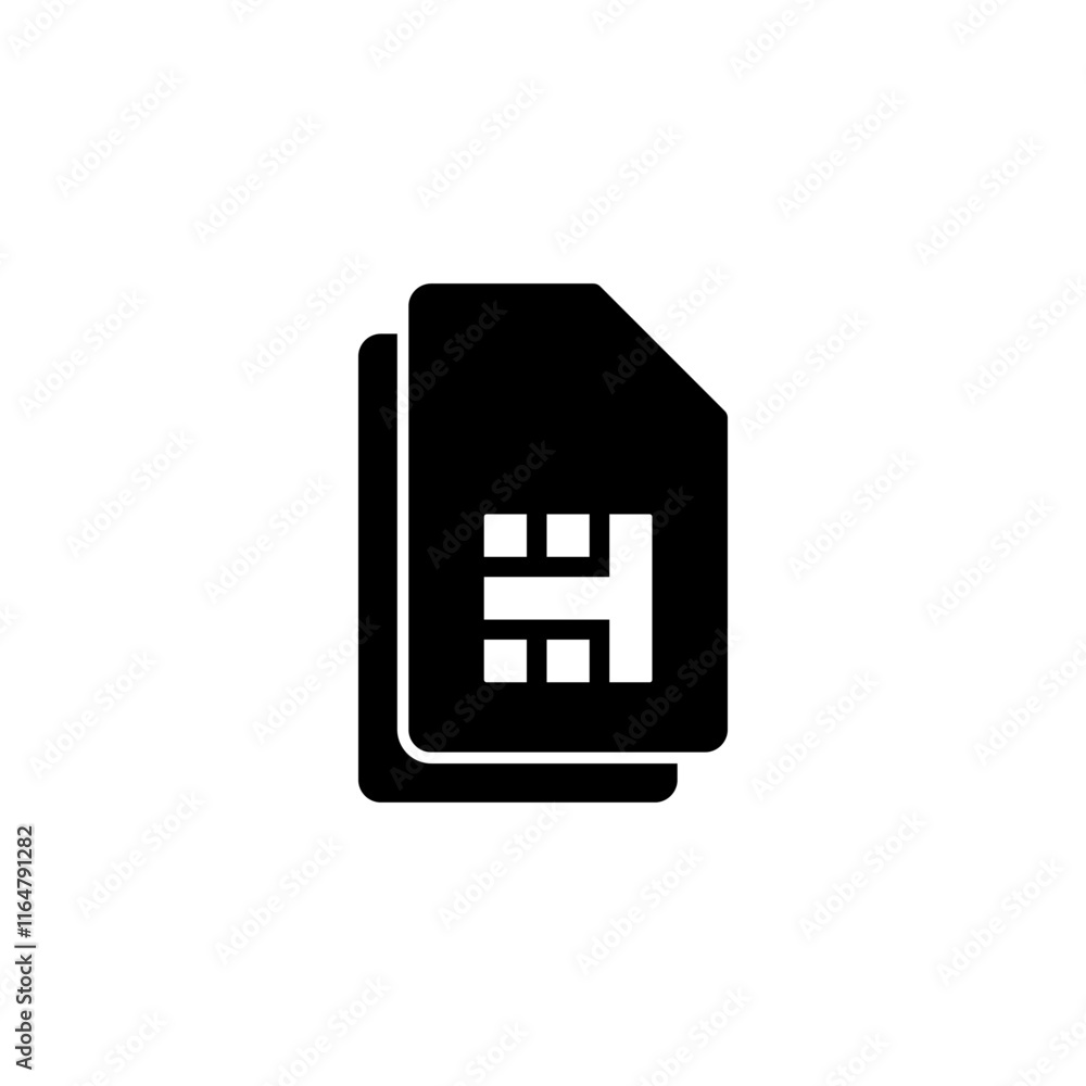 Sim card icon logo design. dual sim card sign and symbol Sim card icon logo design. dual sim card sign and symbol