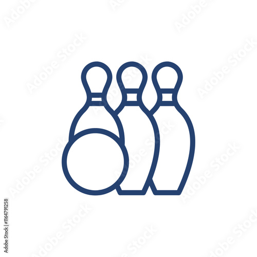 Bowling icon Outline icon sign