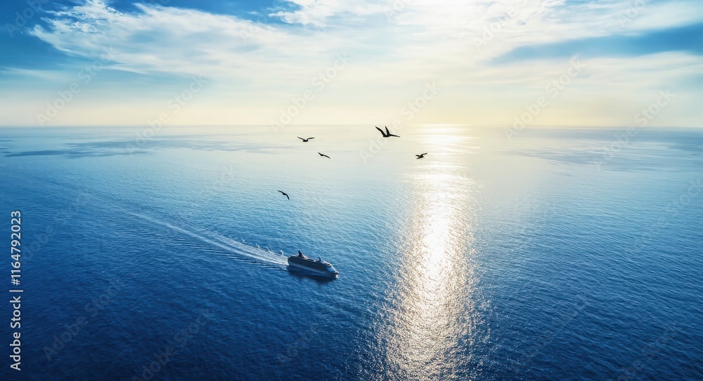 The Open Sea - Drone Shot, Cinematic Ocean Landscape . The Open Sea - Drone Shot, Cinematic Ocean Landscape .