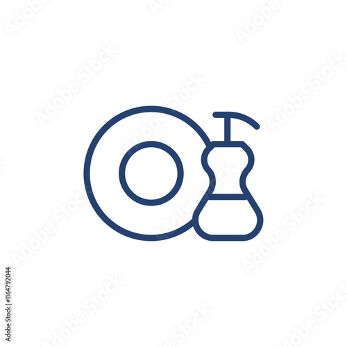 Dish wash cleaner icon Outline icon sign