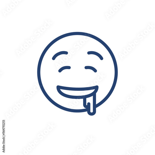 Drooling face icon Outline icon sign
