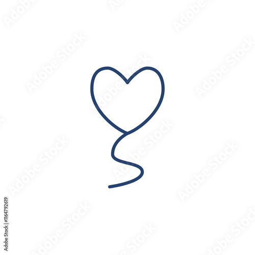 Heart ballon icon Outline icon sign