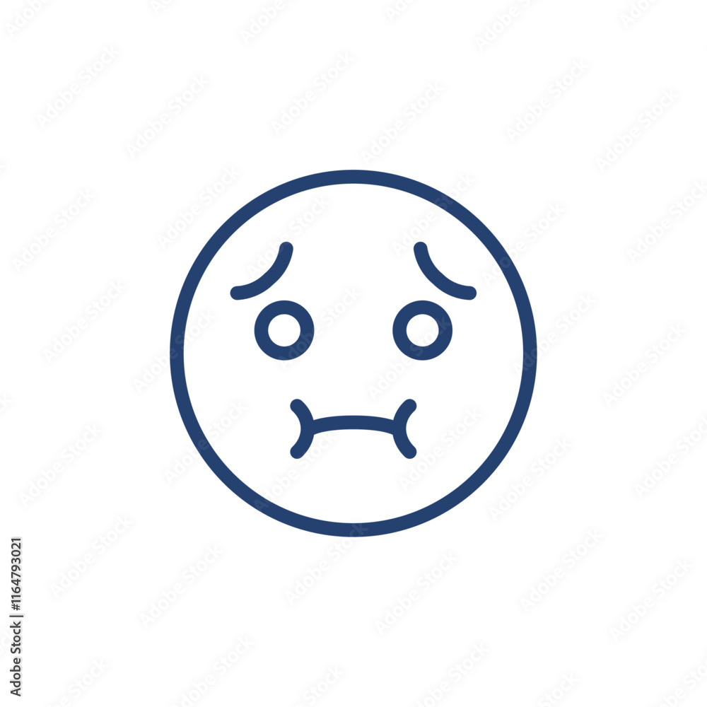 Nauseated face icon Outline icon sign Nauseated face icon Outline icon sign