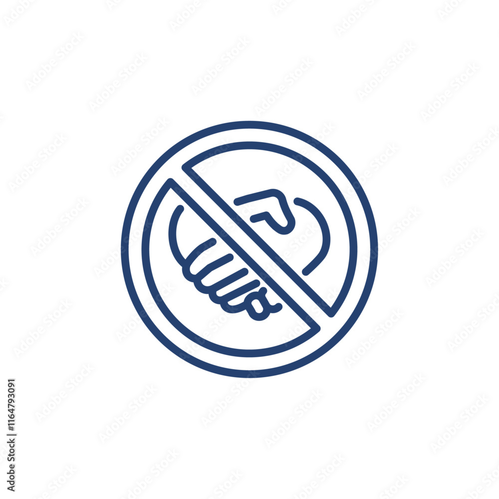No handshake icon Outline icon sign No handshake icon Outline icon sign