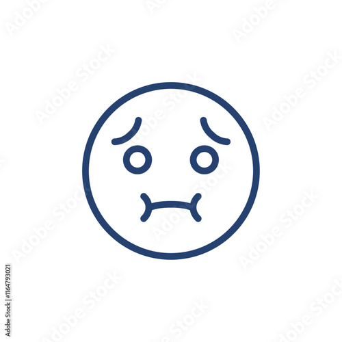 Nauseated face icon Outline icon sign