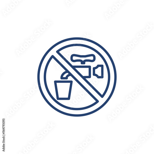 No portable water icon Outline icon sign