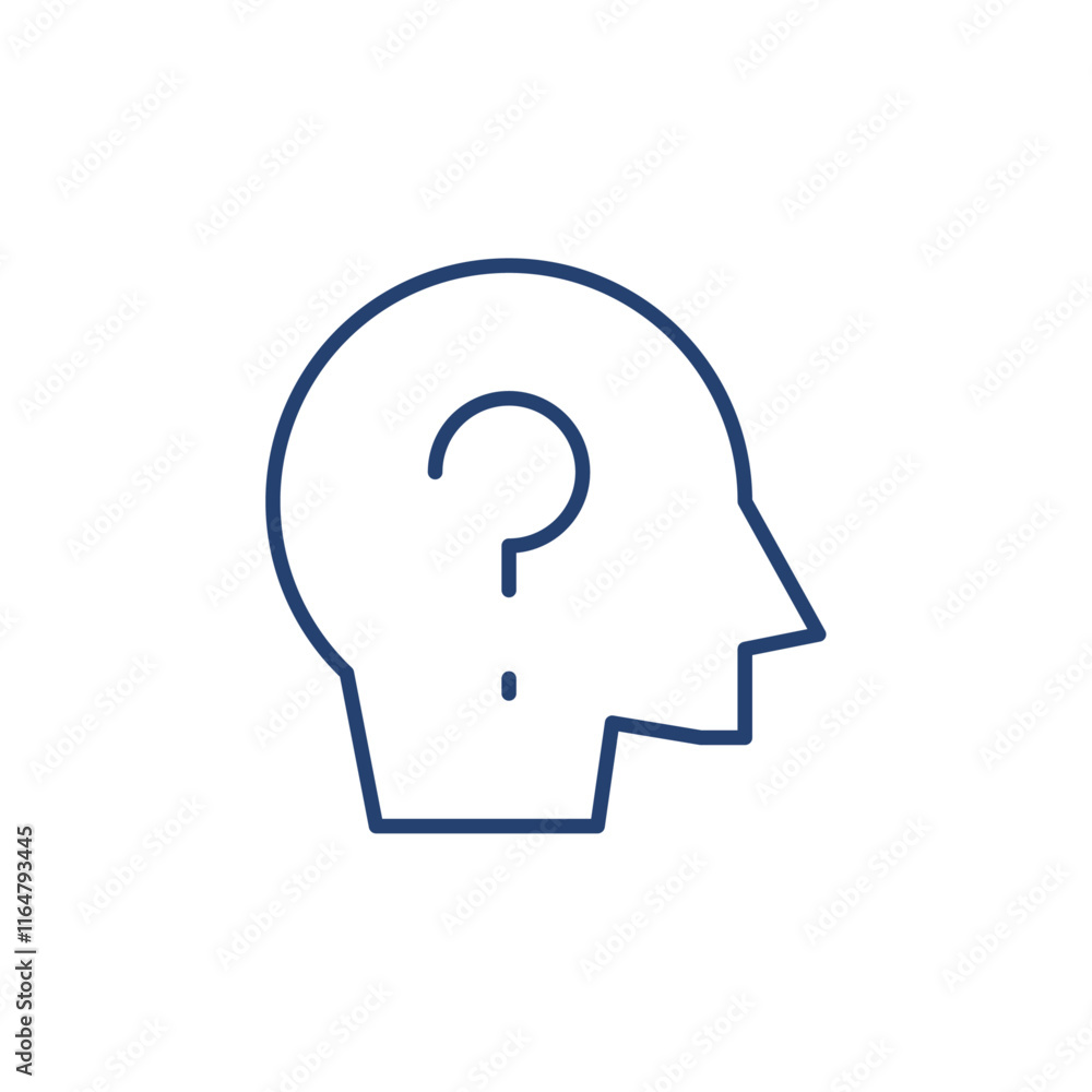 Thinking problem icon Outline icon sign Thinking problem icon Outline icon sign