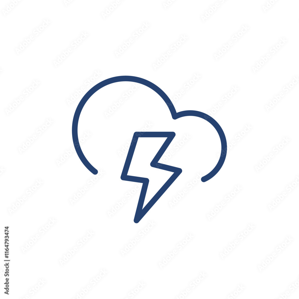 Thunder icon Outline icon sign Thunder icon Outline icon sign