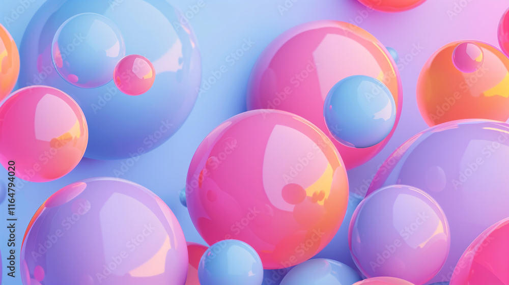 Vibrant Abstract 3D Illustration with Colorful Spheres on Pastel Background - Perfect for Design Projects and Creative Inspiration Vibrant Abstract 3D Illustration with Colorful Spheres on Pastel Background - Perfect for Design Projects and Creative Inspiration