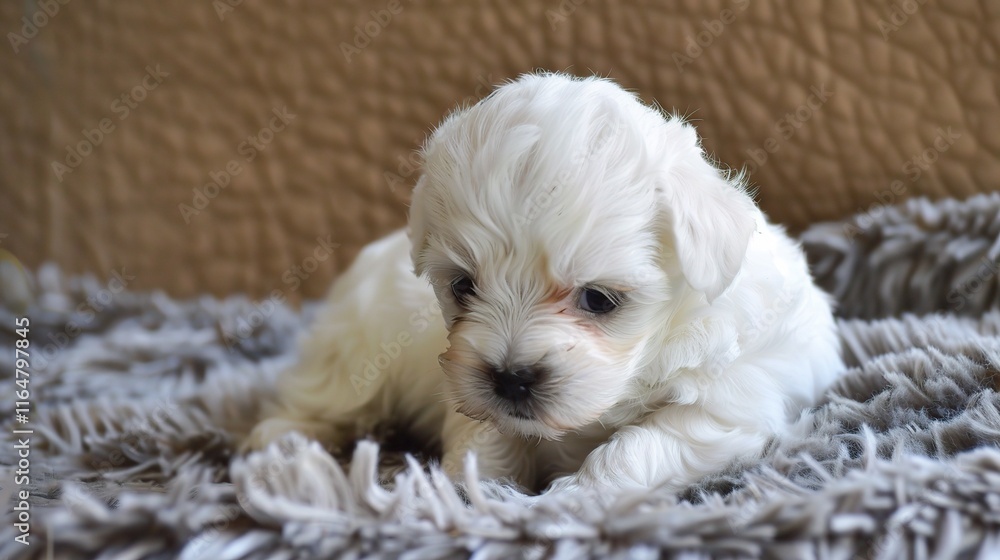 Adorable Bichon with its fluffy white coat standing gracefully, showing its cute little eyes and a friendly expression on its face. Its soft fur seems so smooth as it wags its tail slightly Adorable Bichon with its fluffy white coat standing gracefully, showing its cute little eyes and a friendly expression on its face. Its soft fur seems so smooth as it wags its tail slightly