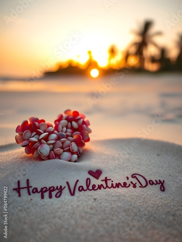 Wallpaper Mural happy valentine's day written in the sand Torontodigital.ca