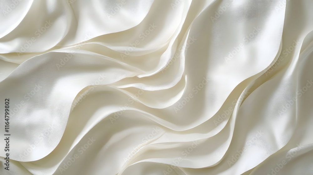 Obraz premium Creamy White Fabric Draped in Soft Waves
