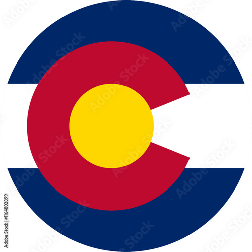 Colorado Circle Flag, Circle Flag of Colorado, USA, Vector Images