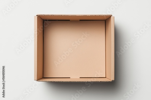 Cardboard Box on White Background. Carton Close-up. Packaging box. photo