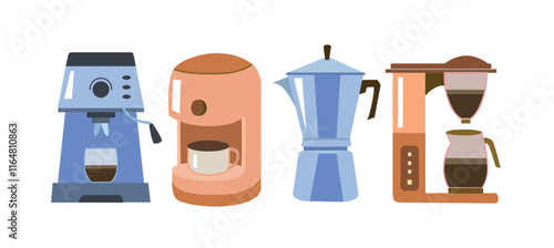 Coffee shop equipment. Coffee machine. Modern coffee machine. Modern coffee maker equipment. Coffee shop.