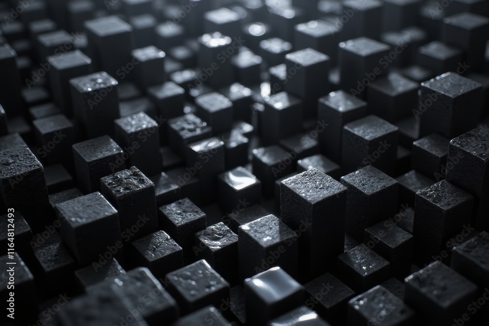 Abstract Dark Cubes in a Random Arrangement on a Surface Abstract Dark Cubes in a Random Arrangement on a Surface