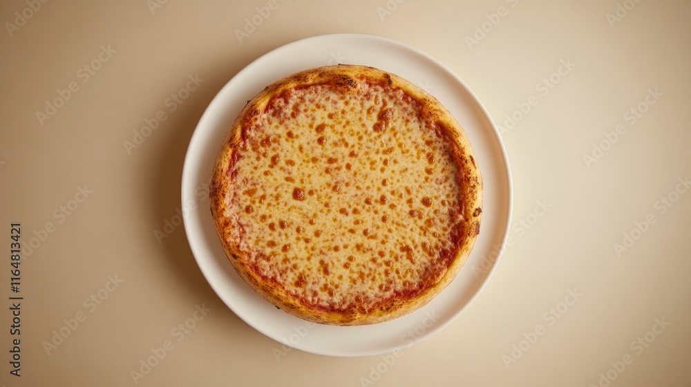 plain cheese pizza on a round, white ceramic plate. The pizza should have a perfect, golden crust with no toppings but with slight golden highlights on the cheese. plain cheese pizza on a round, white ceramic plate. The pizza should have a perfect, golden crust with no toppings but with slight golden highlights on the cheese.