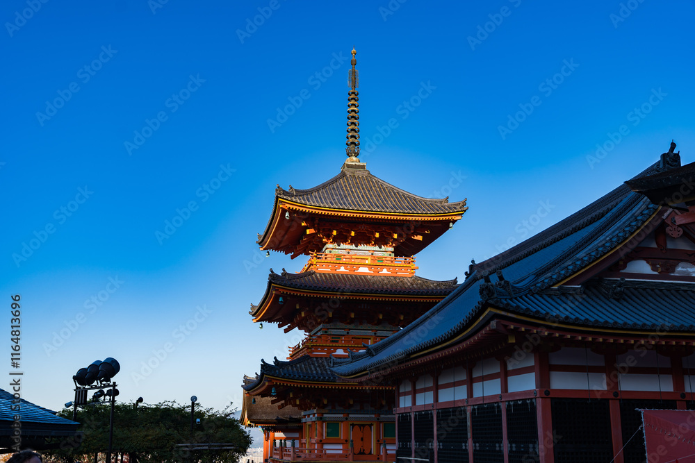 京都の清水寺と紅葉 京都の清水寺と紅葉