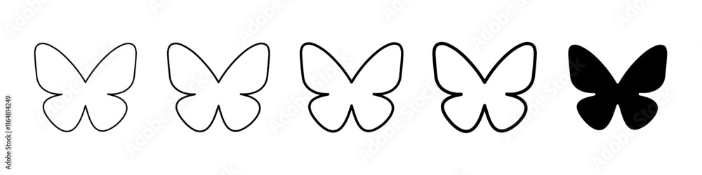 butterfly icon Simple thin line logo set butterfly icon Simple thin line logo set