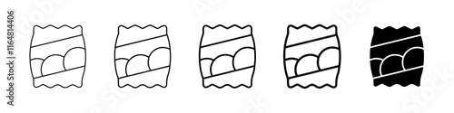 chip packet icon Simple thin line logo set