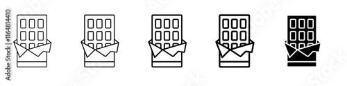 chocolate icon Simple thin line logo set