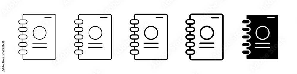 diary icon Simple thin line logo set diary icon Simple thin line logo set
